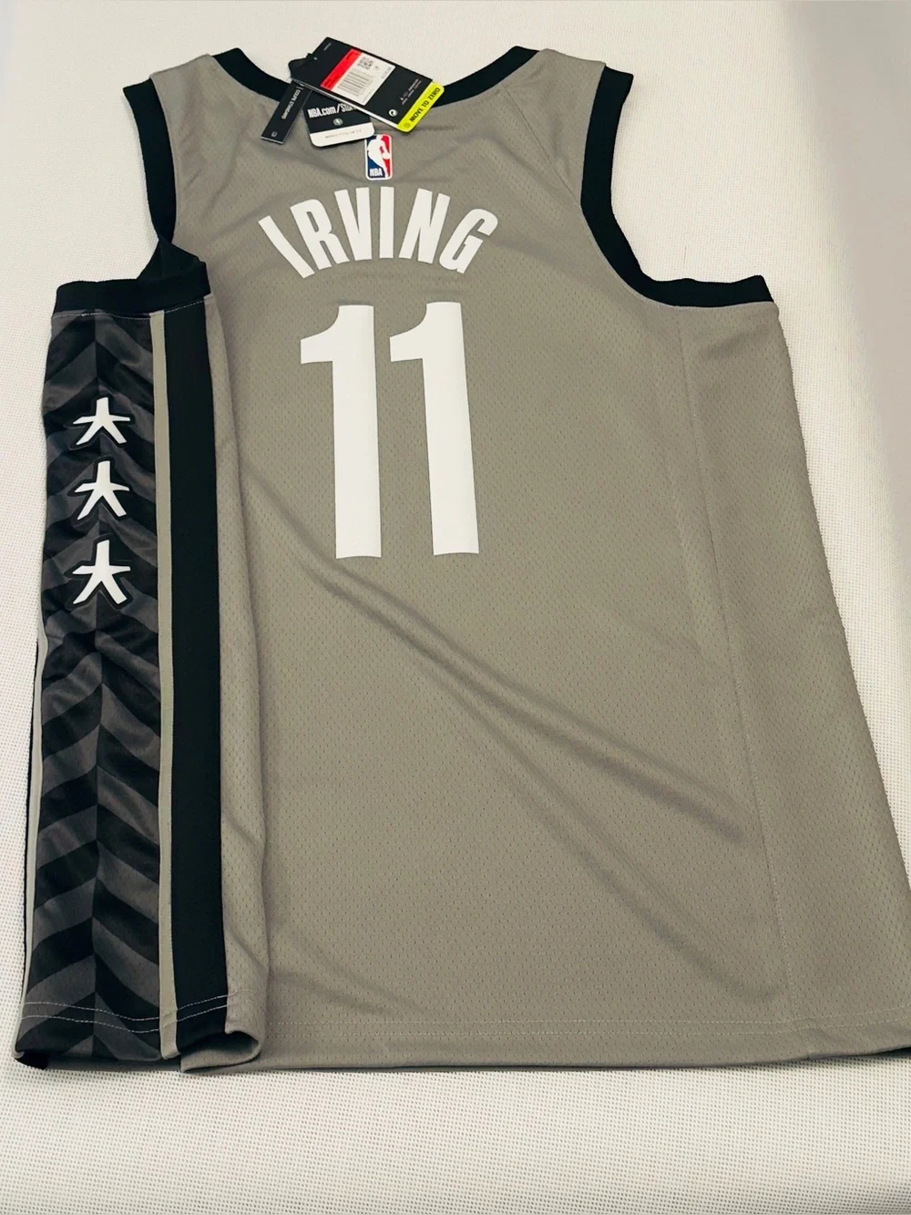 Jordan x NBA BKLYN #11 Grey Basketball Jersey